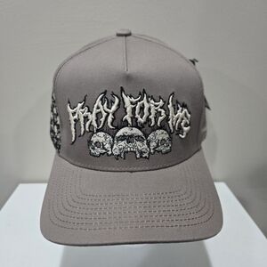 Gray Skull Embroidered Trucker Hat